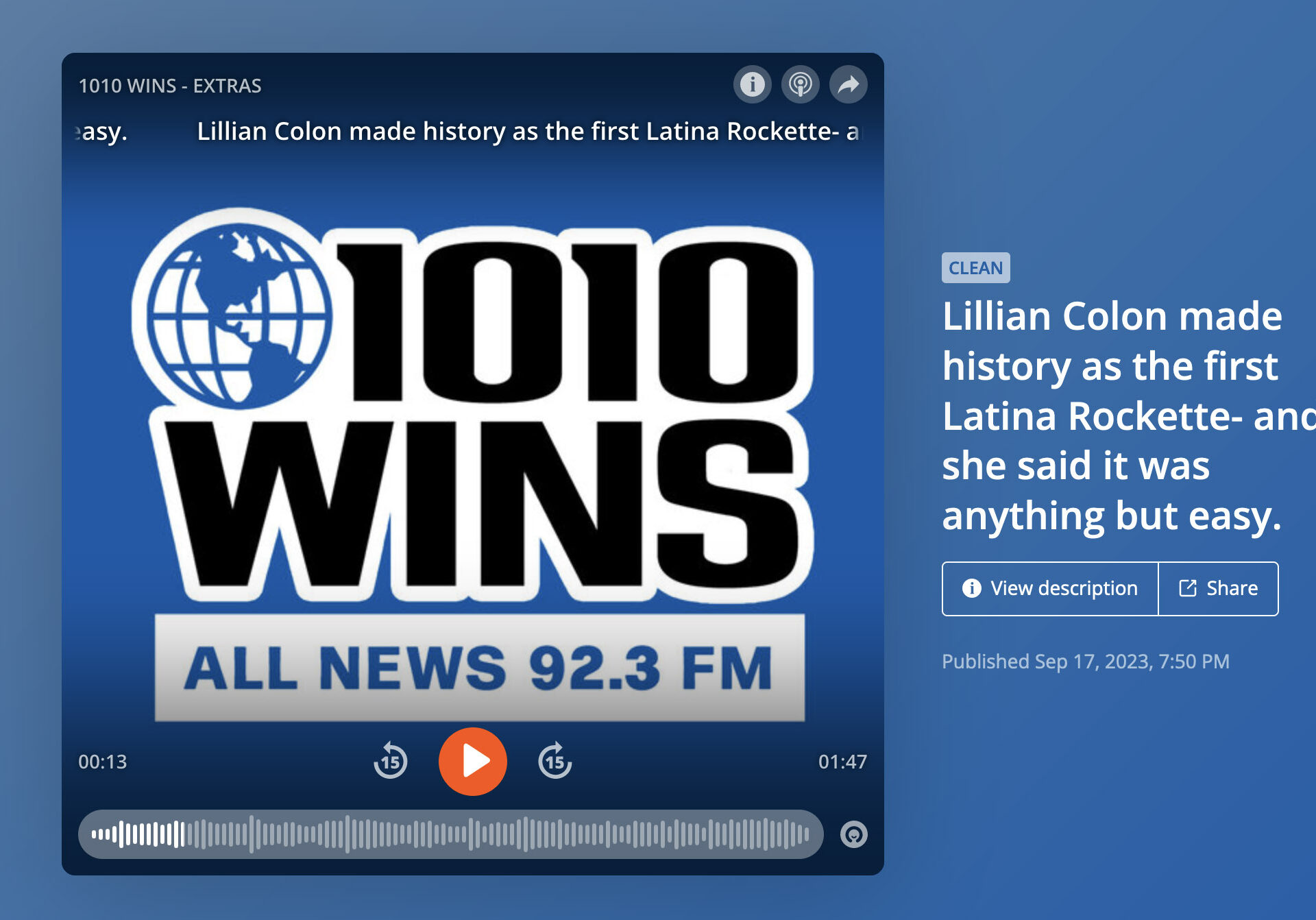 1010WINS radio interview