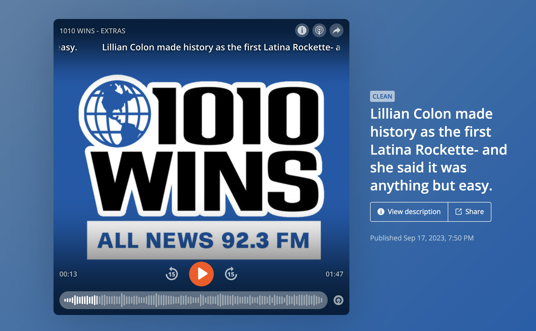 1010WINS radio interview